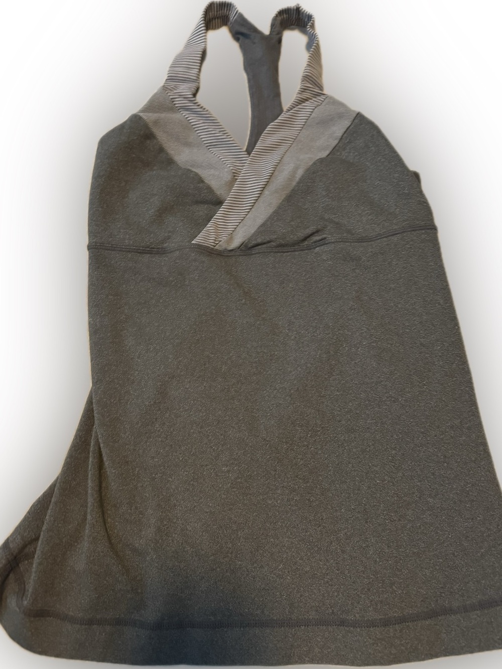 Lululemon Women’s Size 6 Striped Heathered Grey Deep Breath Tank